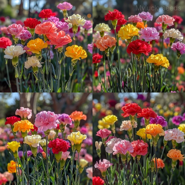 Double Mixed Carnation Seeds—Mother's Day Flowers - Mixed Color, 200 Seeds